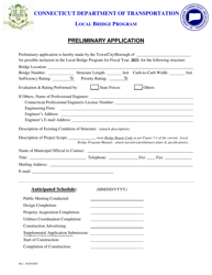 &quot;Preliminary Application Form - Local Bridge Program&quot; - Connecticut, 2021