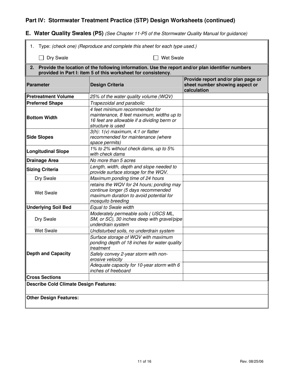 Stormwater Quality Worksheet - Connecticut, Page 11