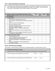 Stormwater Quality Worksheet - Connecticut, Page 2