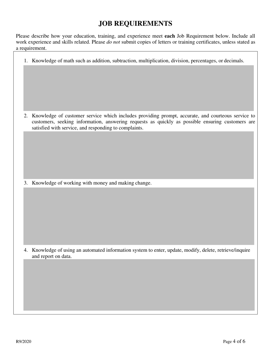 Employment Application for Toll Collector, Casual Seasonal Only - Delaware, Page 4