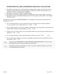 Employment Application for Toll Collector, Casual Seasonal Only - Delaware, Page 5