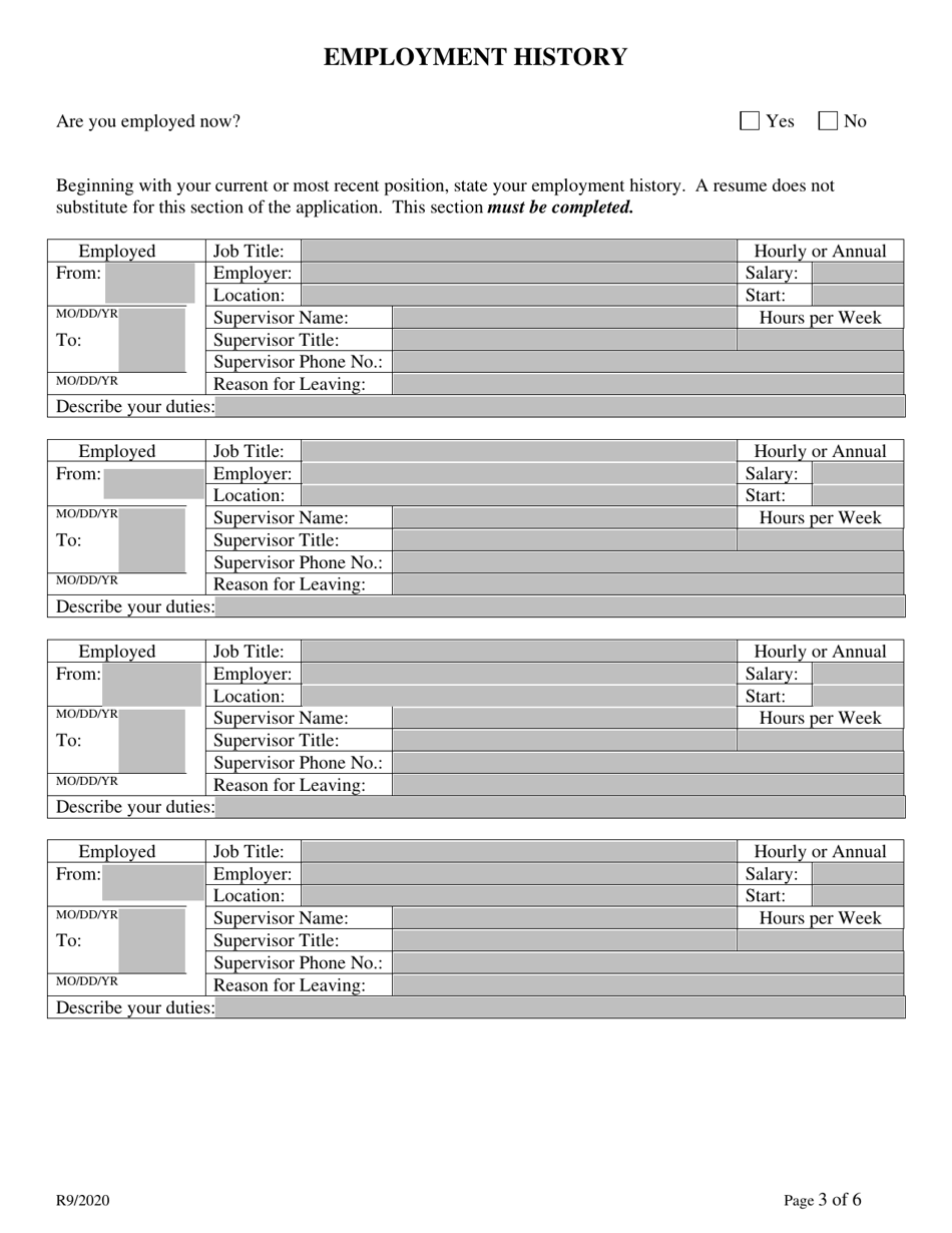 Employment Application for in-House Toll Collector Only - Delaware, Page 3