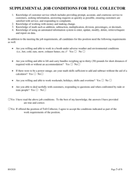 Employment Application for in-House Toll Collector Only - Delaware, Page 5