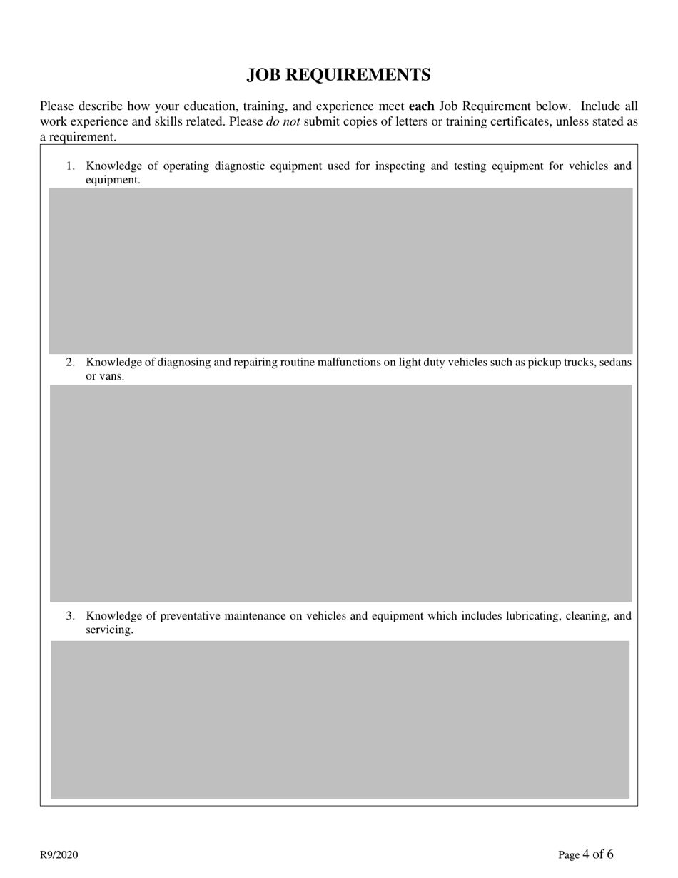 Employment Application for Equipment Mechanic I, Casual Seasonal Only - Delaware, Page 4