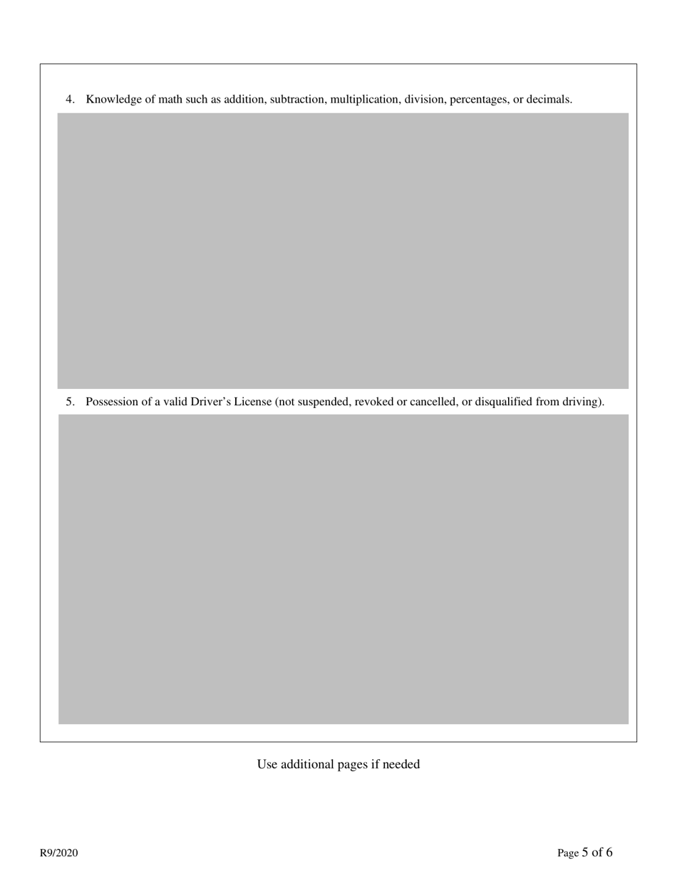 Employment Application for Equipment Mechanic I, Casual Seasonal Only - Delaware, Page 5