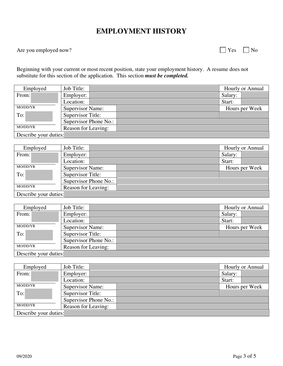 Employment Application for Conservation Technician I, Casual Seasonal Only - Delaware, Page 3