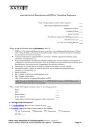 Appendix B &quot;Internal Control Questionnaire (Icq) for Consulting Engineers&quot; - Delaware