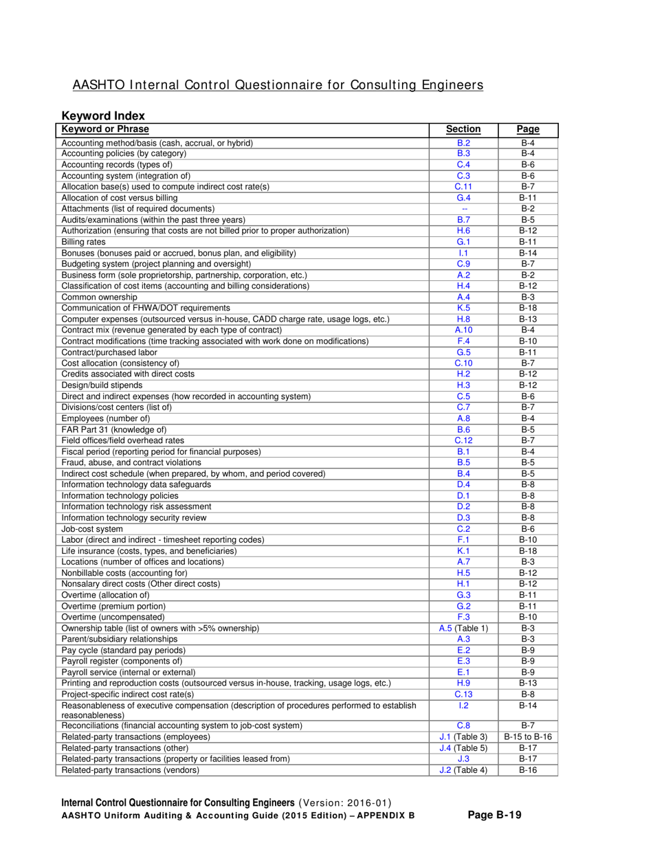 Appendix B Internal Control Questionnaire (Icq) for Consulting Engineers - Delaware, Page 19