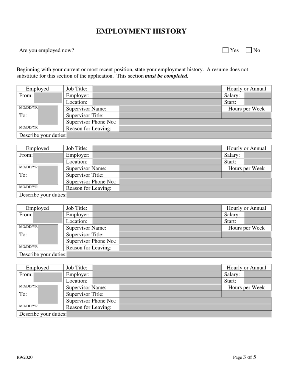 Employment Application for Physical Plant Trades Mechanic I, Casual Seasonal Only - Delaware, Page 3