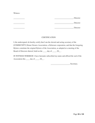 Model Home Owners Association Bylaws - Delaware, Page 11