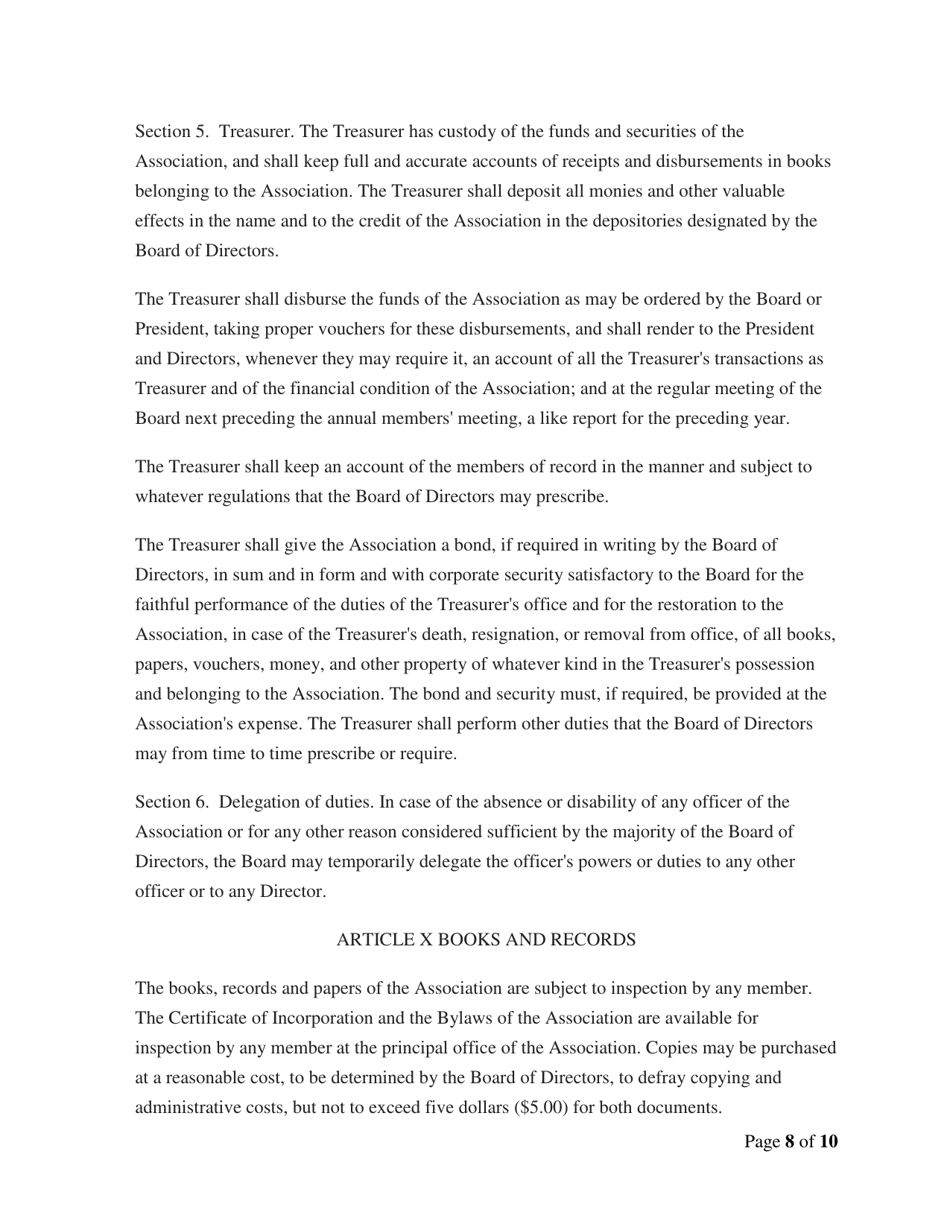 Model Home Owners Association Bylaws - Delaware, Page 9