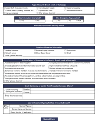 Security Breach Notification Form - Delaware, Page 3