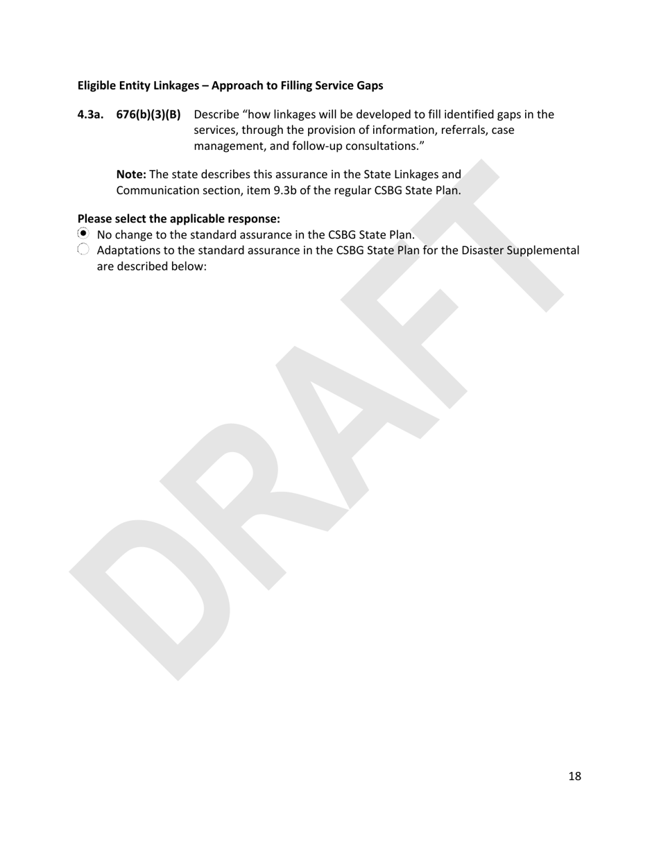 Community Services Block Grant (Csbg) Disaster Supplemental - Stage 3, Longer Term Recovery Application Technical Assistance Template - Draft - Florida, Page 18