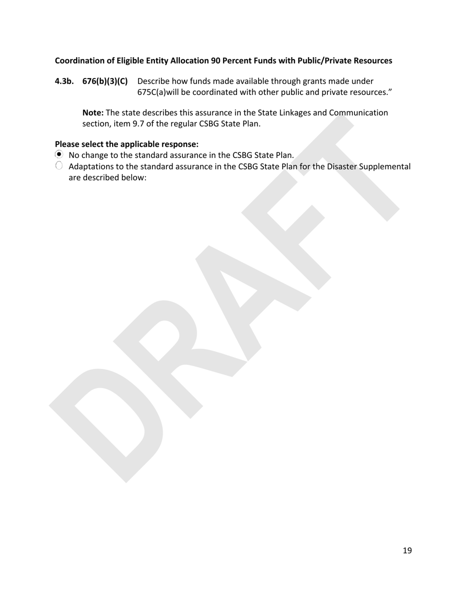 Community Services Block Grant (Csbg) Disaster Supplemental - Stage 3, Longer Term Recovery Application Technical Assistance Template - Draft - Florida, Page 19