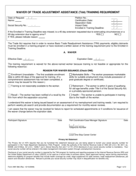 Form AWI566 &quot;Waiver of Trade Adjustment Assistance (Taa) Training Requirement&quot; - Florida