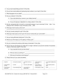 Form DEO-SNAP E&amp;T0011 Employment and Training (E&amp;t) Interest and Skills Questionnaire - Supplemental Nutrition Assistance Program (Snap) - Florida, Page 2
