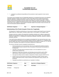 Form DH1120 Acceptable Use and Confidentiality Agreement - Florida, Page 2