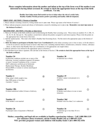 Form DH3135S Infant Risk Screen - Florida (English/Spanish), Page 2