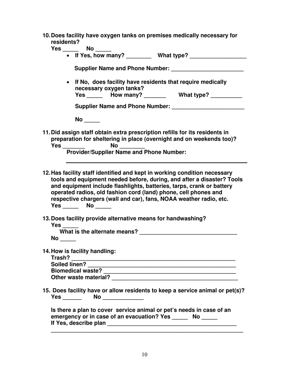 Group Care Program Preparedness Toolkit - Florida, Page 10