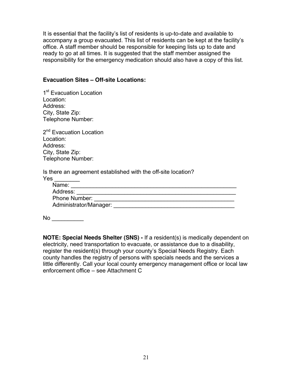 Group Care Program Preparedness Toolkit - Florida, Page 21