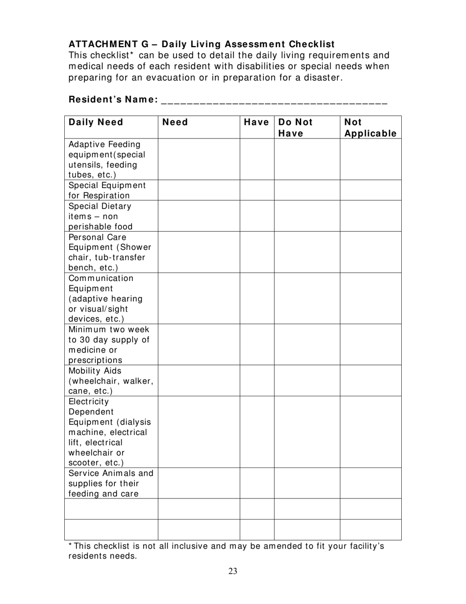 Group Care Program Preparedness Toolkit - Florida, Page 23