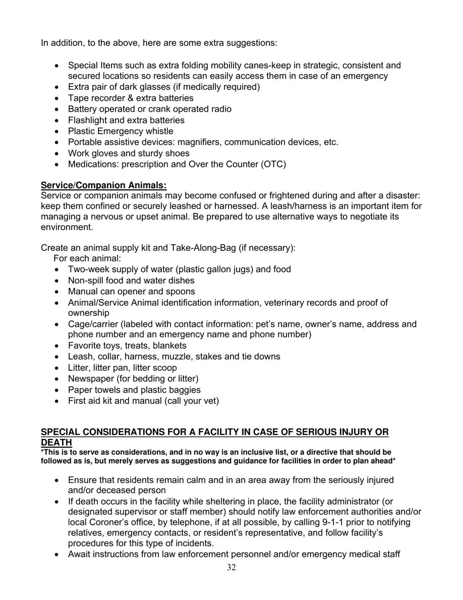 Group Care Program Preparedness Toolkit - Florida, Page 32