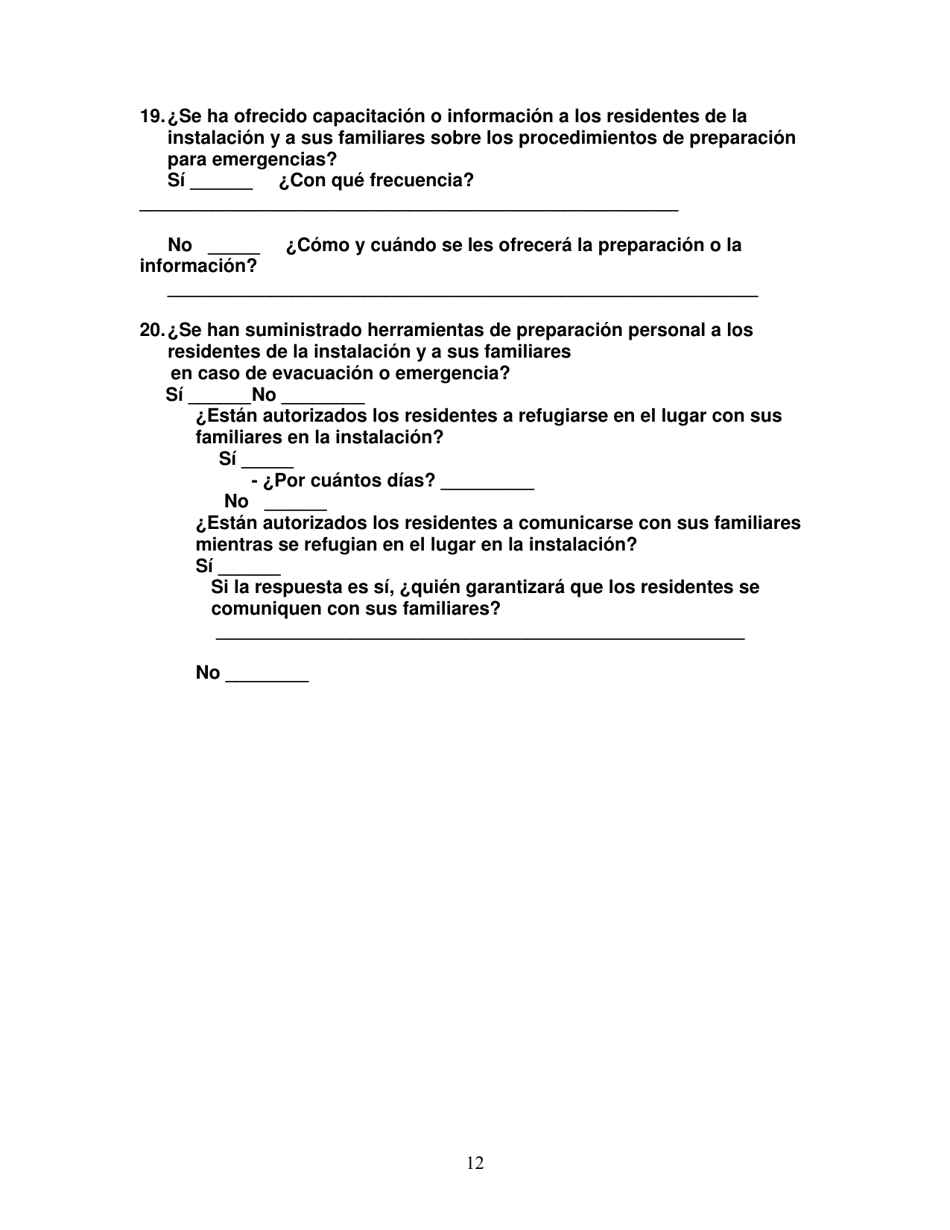 Group Care Program Preparedness Toolkit - Florida (Spanish), Page 13