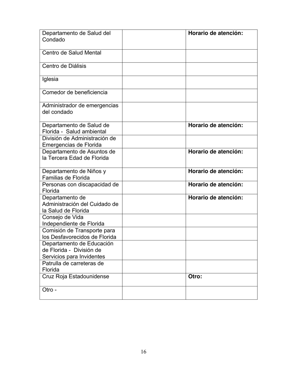 Group Care Program Preparedness Toolkit - Florida (Spanish), Page 17