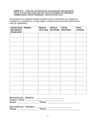 Group Care Program Preparedness Toolkit - Florida (Spanish), Page 18