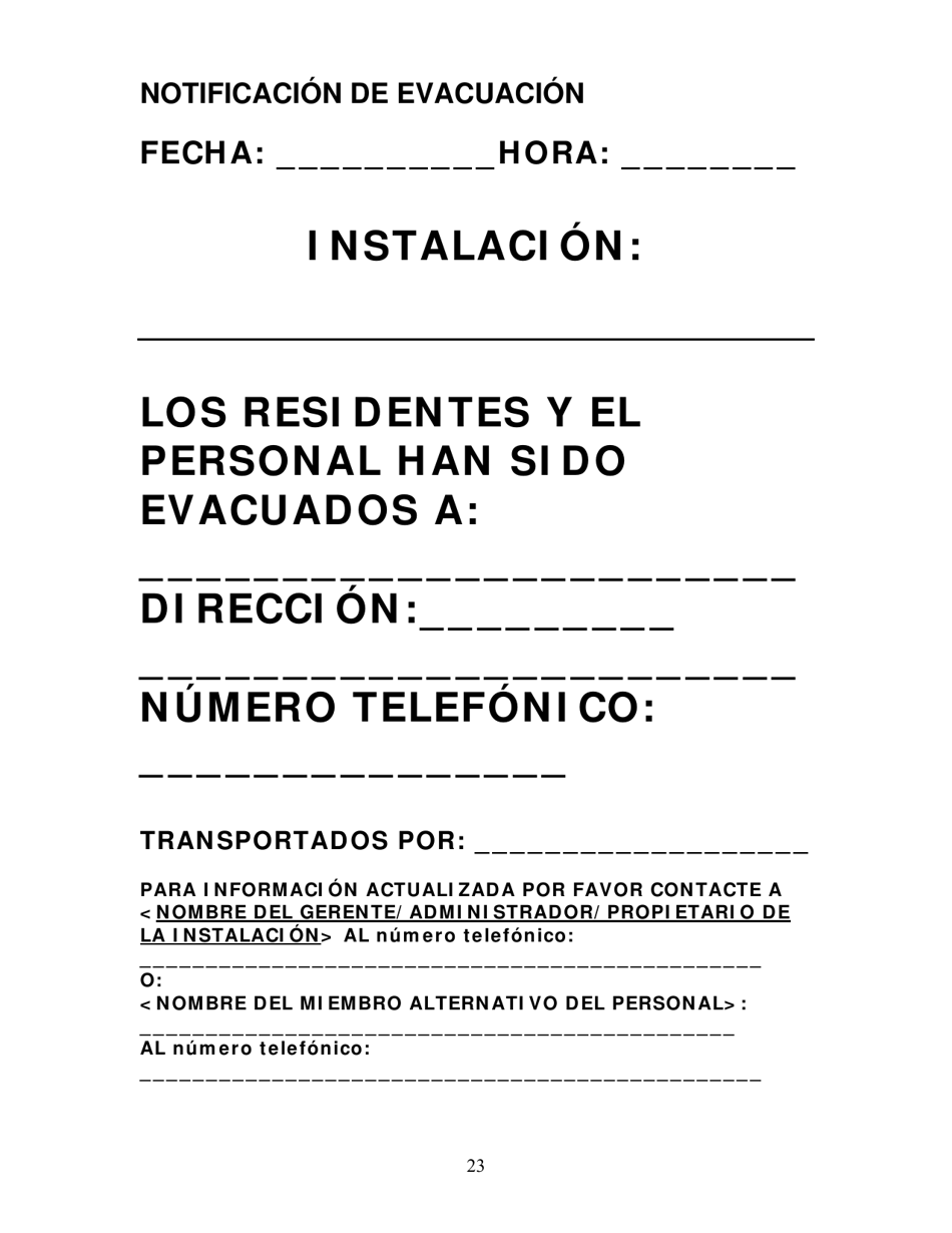 Group Care Program Preparedness Toolkit - Florida (Spanish), Page 24