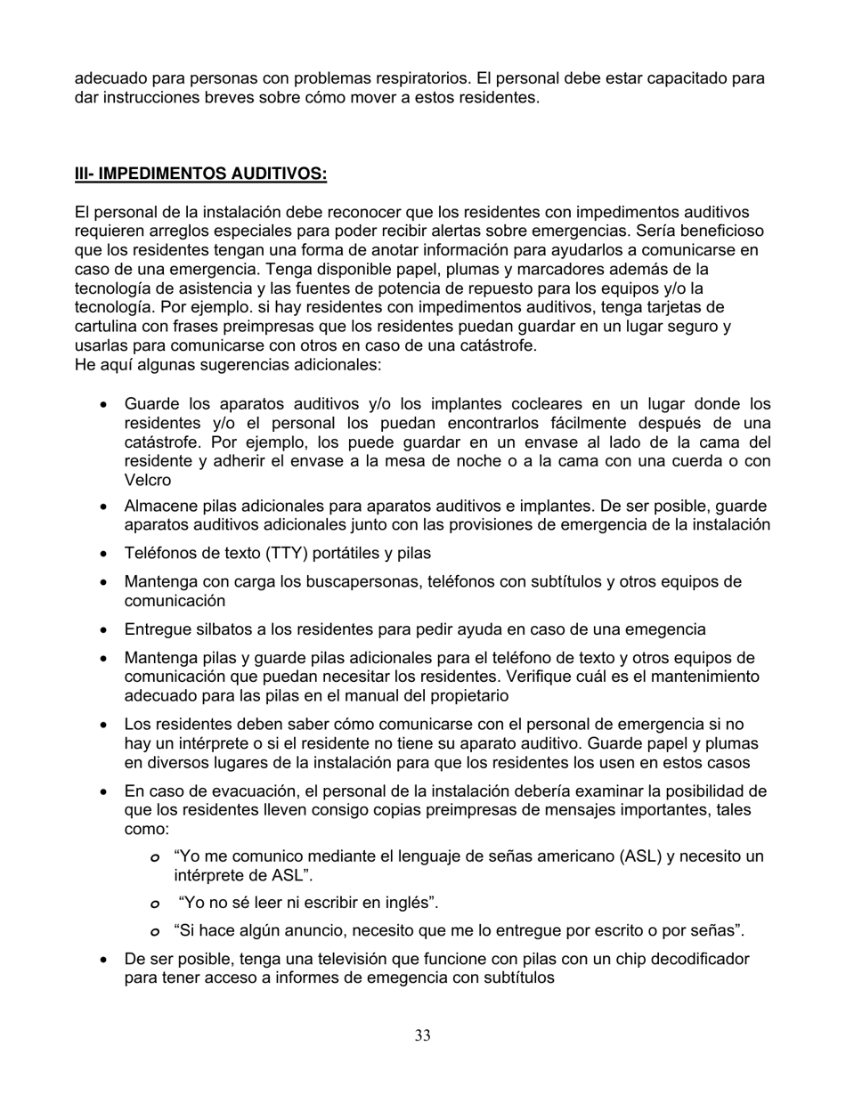 Group Care Program Preparedness Toolkit - Florida (Spanish), Page 34