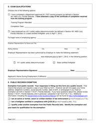 Form DH5066 911 Public Safety Telecommunicator Initial/Original Certificate Application - Florida, Page 2