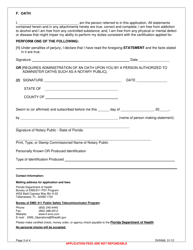 Form DH5066 911 Public Safety Telecommunicator Initial/Original Certificate Application - Florida, Page 3