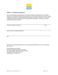Form DH5067 911 Public Safety Telecommunicator Training Program Application - Florida, Page 5