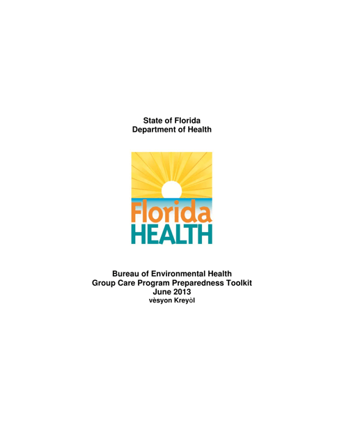Group Care Program Preparedness Toolkit - Florida (Haitian Creole)