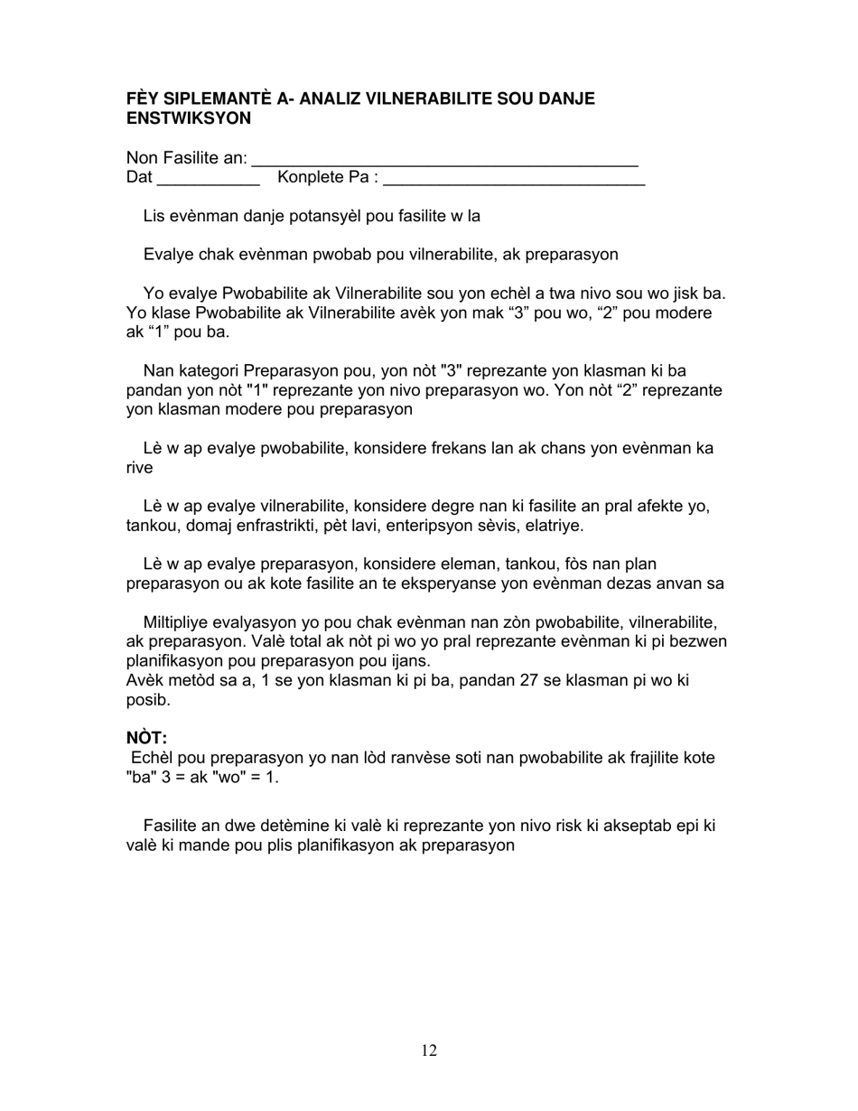 Group Care Program Preparedness Toolkit - Florida (Haitian Creole), Page 12
