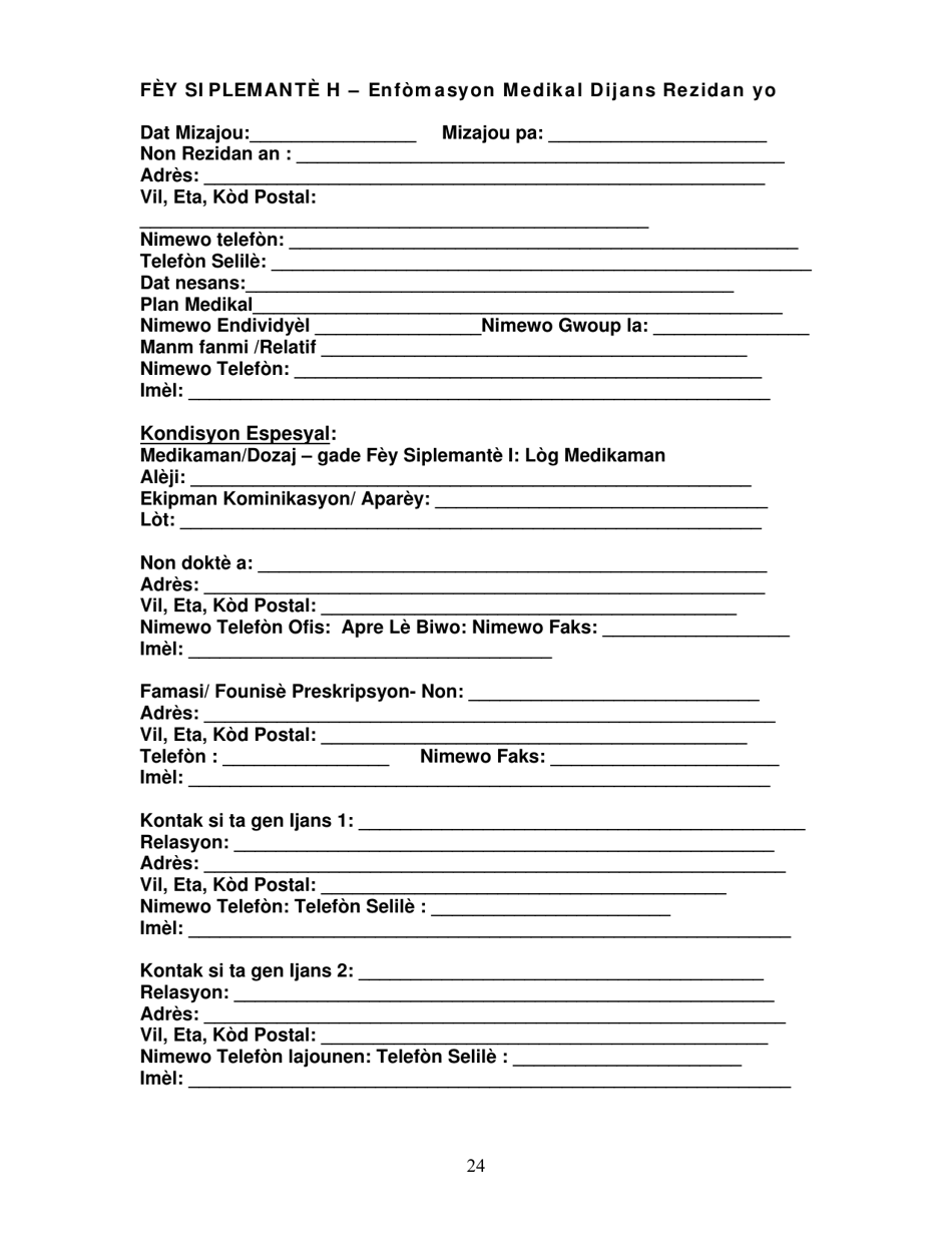 Group Care Program Preparedness Toolkit - Florida (Haitian Creole), Page 24
