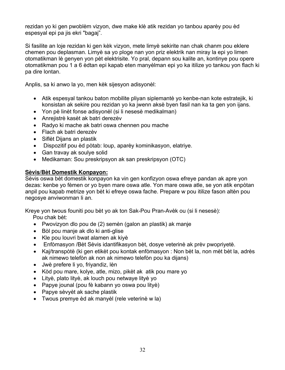 Group Care Program Preparedness Toolkit - Florida (Haitian Creole), Page 32