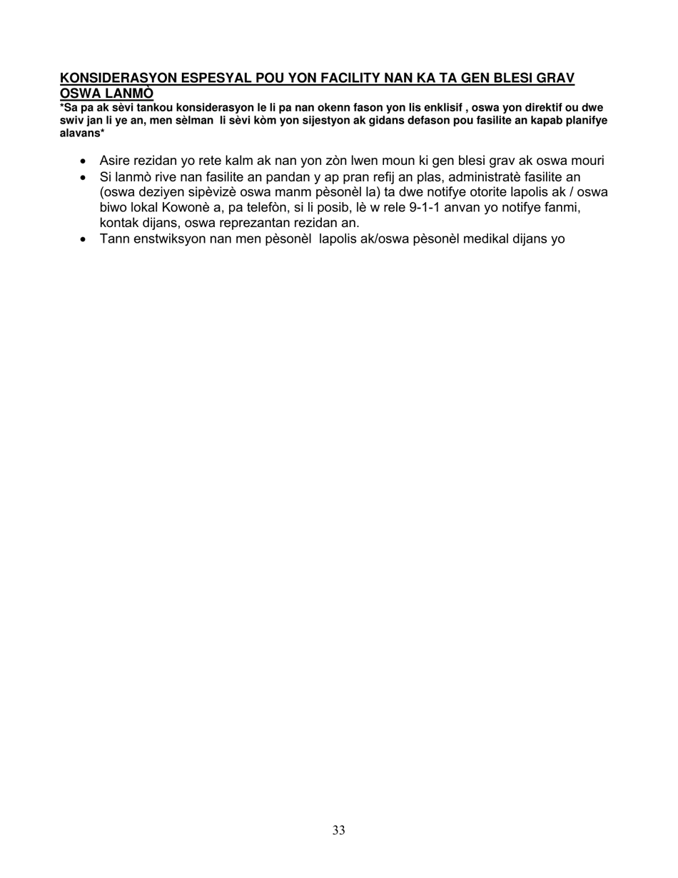 Group Care Program Preparedness Toolkit - Florida (Haitian Creole), Page 33