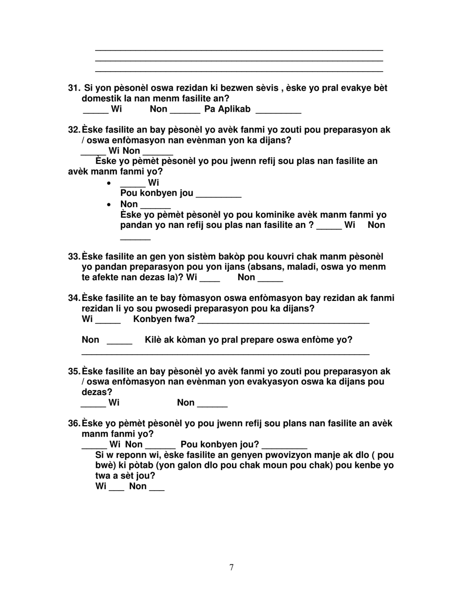 Group Care Program Preparedness Toolkit - Florida (Haitian Creole), Page 7