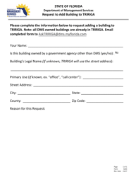 Form 4203 &quot;Request to Add Building to Tririga&quot; - Florida