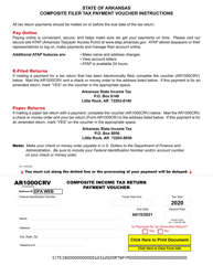 Document preview: Form AR1000CRV Composite Income Tax Return Payment Voucher - Arkansas, 2020
