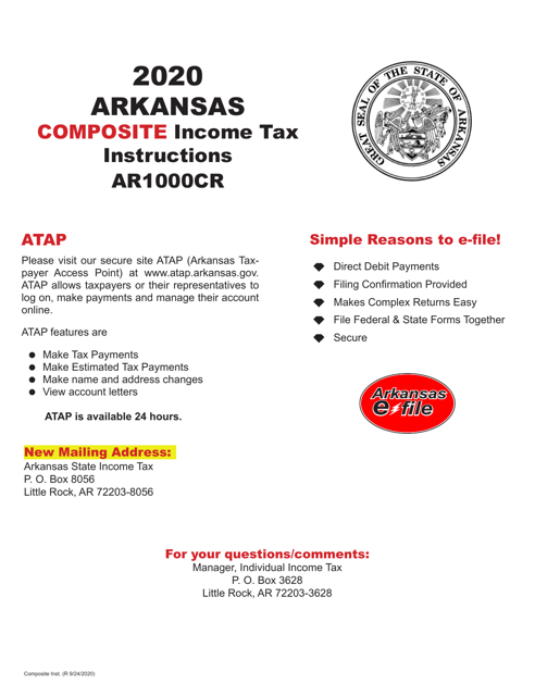 Instructions for Form AR1000CR Arkansas Income Tax Composite Tax Return - Arkansas, 2020