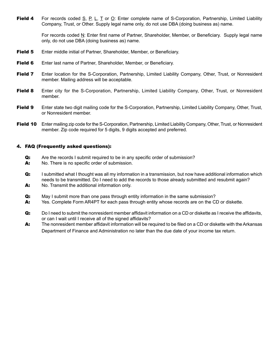 Download Instructions for Form AR4PT Nonresident Member Withholding