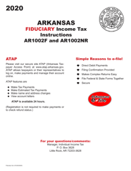 Document preview: Instructions for Form AR1002F, AR1002NR - Arkansas