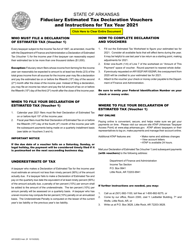 Document preview: Form AR1002ES Fiduciary Estimated Tax Declaration Vouchers - Arkansas, 2021