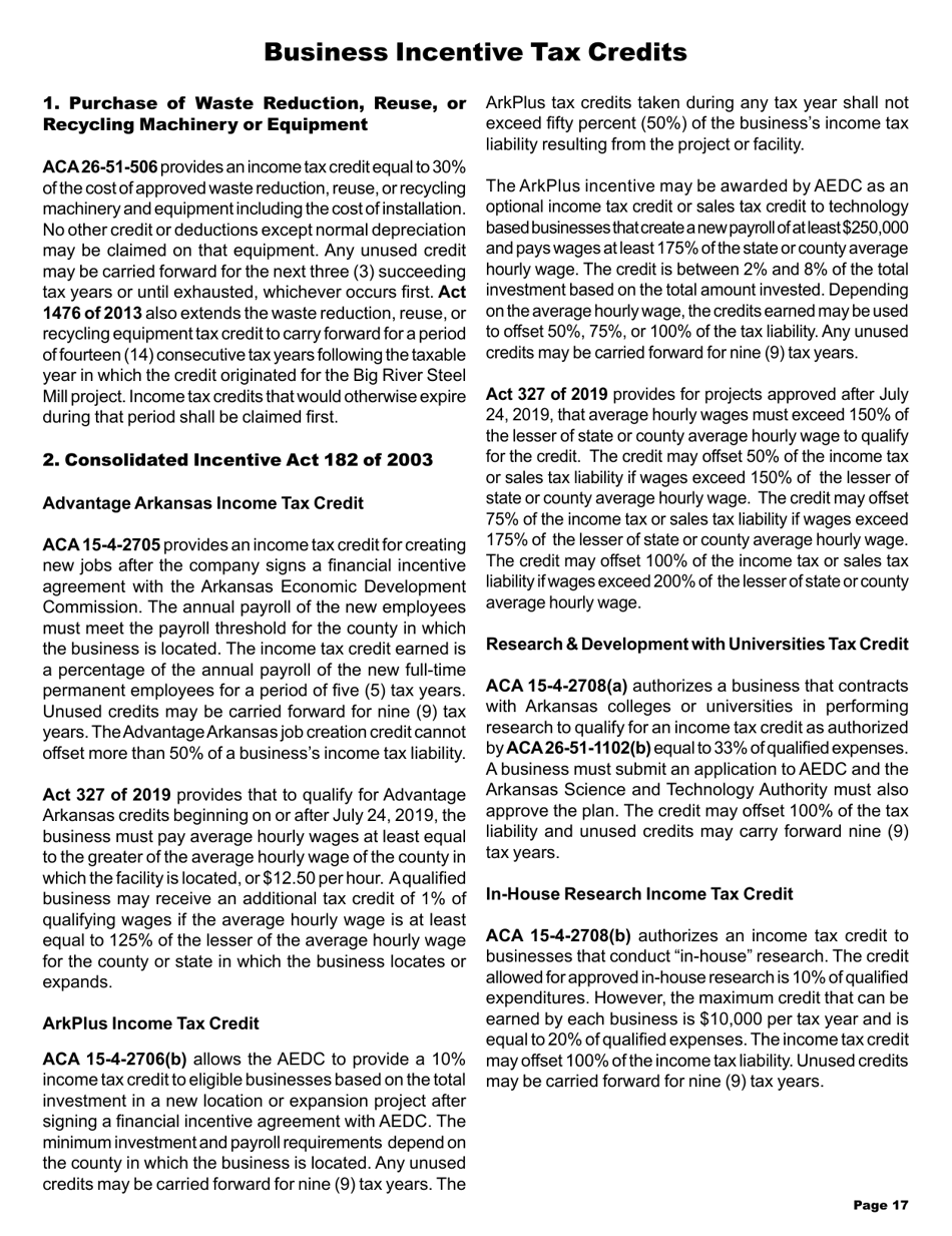 Instructions for Form AR1100S Arkansas S Corporation Income Tax Return - Arkansas, Page 17