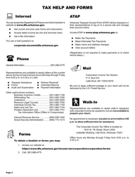 Instructions for Form AR1100S Arkansas S Corporation Income Tax Return - Arkansas, Page 2