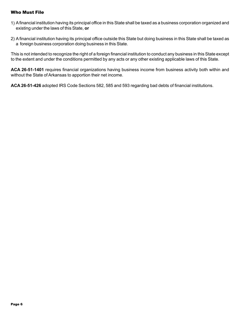 Instructions for Form AR1100S Arkansas S Corporation Income Tax Return - Arkansas, Page 6