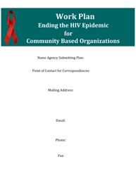 Document preview: Work Plan - Ending the HIV Epidemic Community Organization Initiatives - Arkansas
